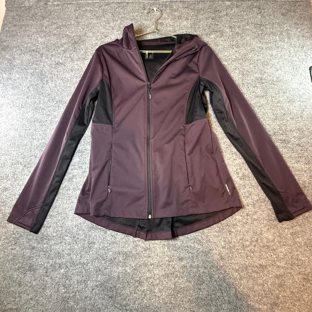 Mondetta Womens Small Plum Purple Black Full Zip Performance Jacket RN88201